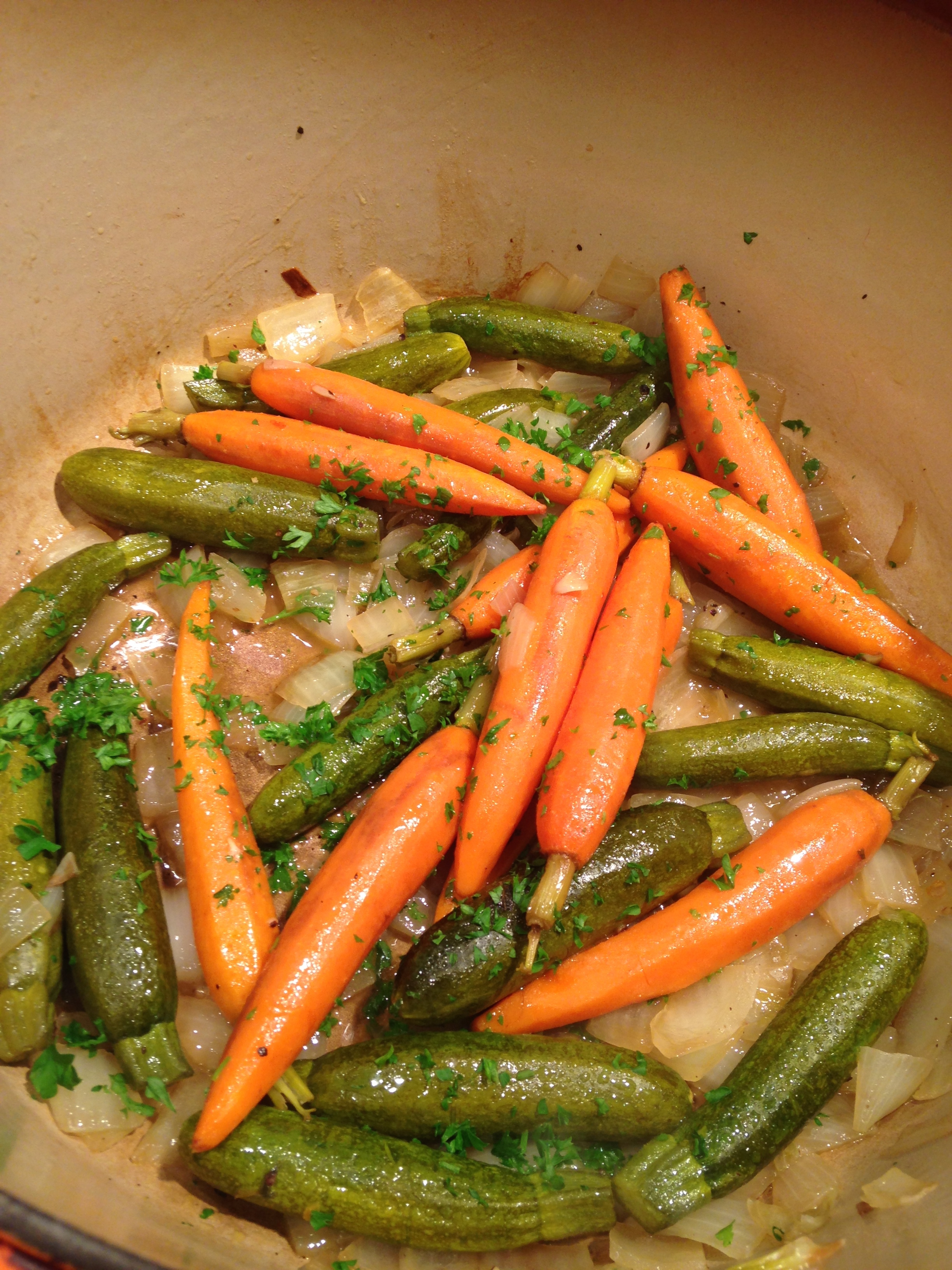 Braised Baby Carrots & Zucchini