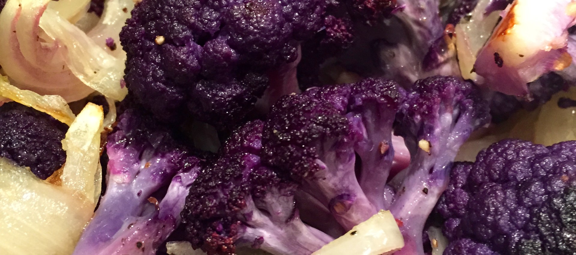 Roasted Purple Cauliflower with Garlic & Onions