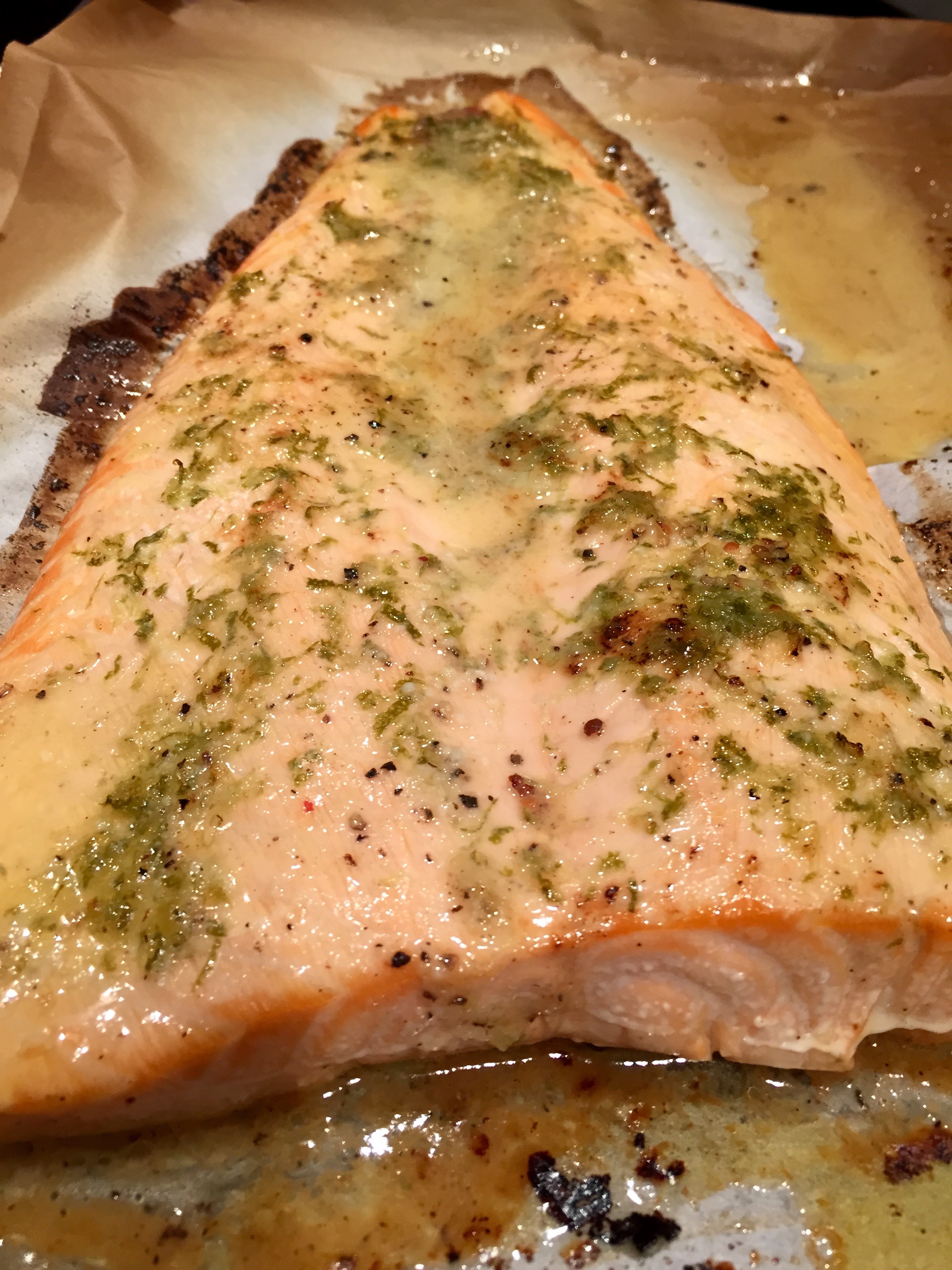 Grilled Salmon with Lime Butter Sauce