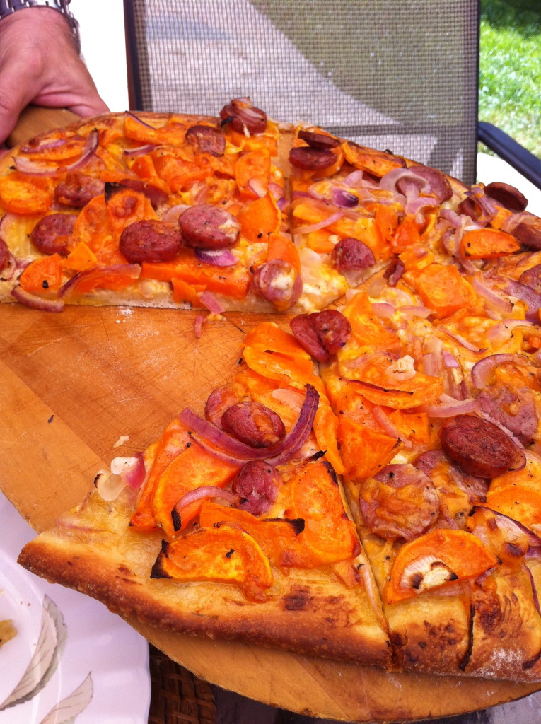 Sweet Potato, Kielbasa, and Red Onion Pizza Blythes Blog