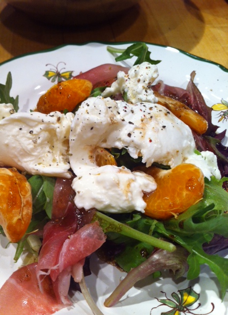 Clementine, Burrata & Proscuitto Salad