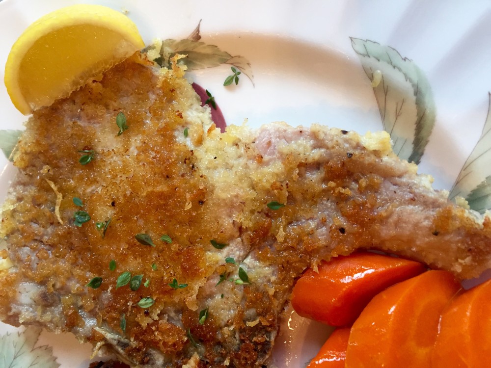 Asiago Panko Crusted Pork Chops