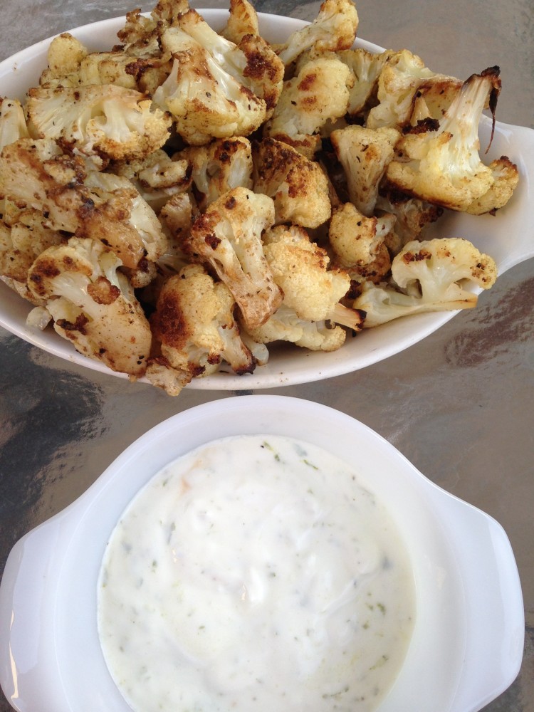 Roasted Smoky Cauliflower with Limey Yogurt