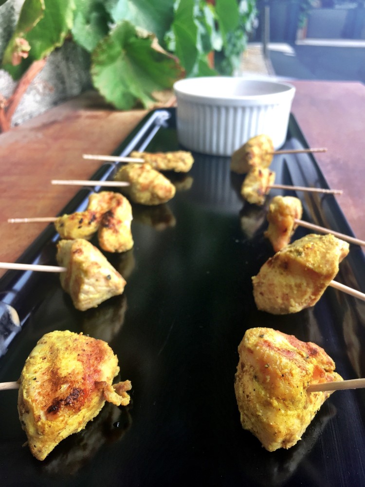 Curried Coconut Thai Chicken with Satay Dip