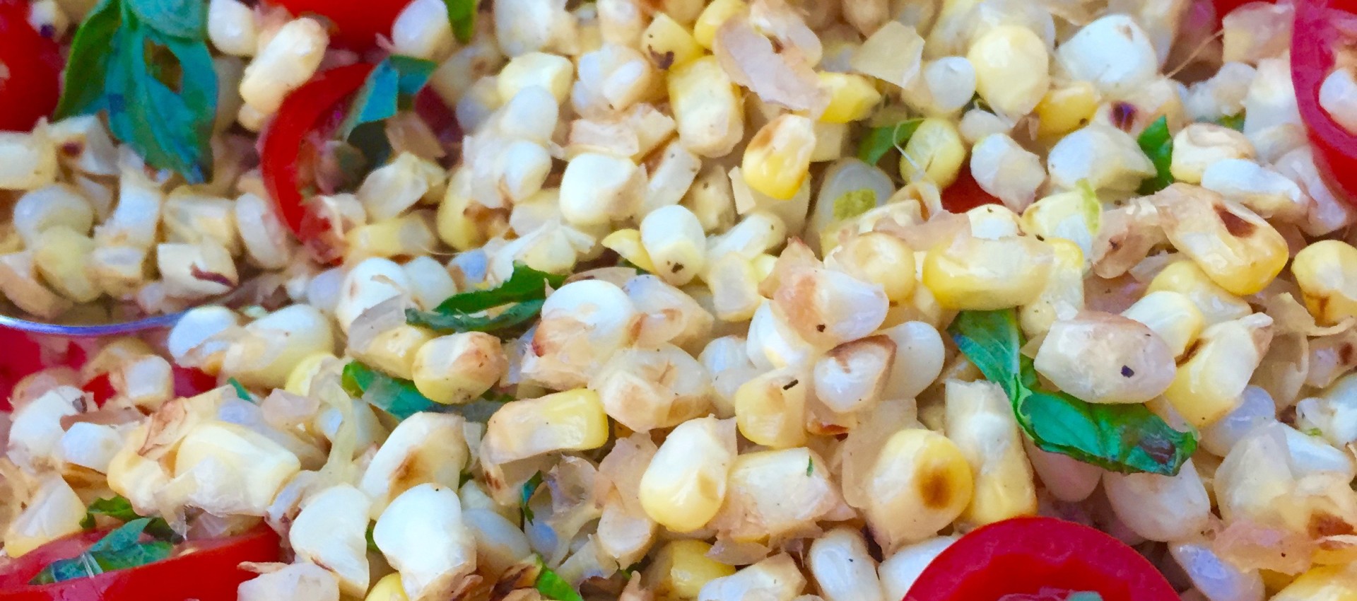 Corn Salad with Basil, Tomatoes and Lime