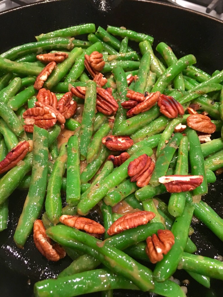 Green Beans With Pecans and Dijon Maple Sauce