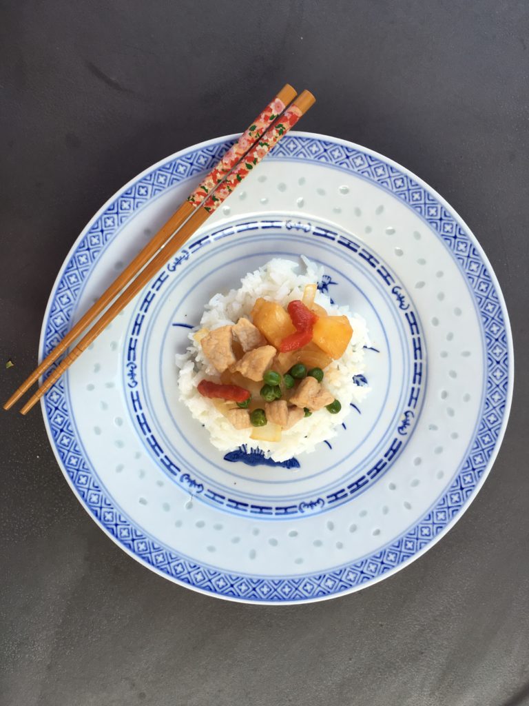Pork Stir Fry with Pineapple and Peas
