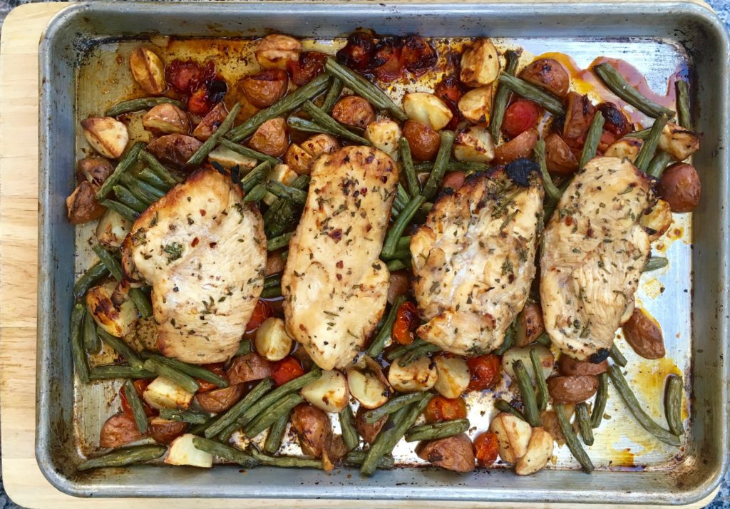 Honey Balsamic Chicken with Potatoes, Tomatoes & Green ...