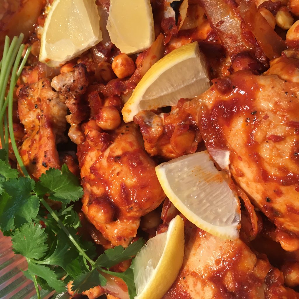 One Pot Harissa Chicken with Chickpeas and Yogurt Blythes Blog