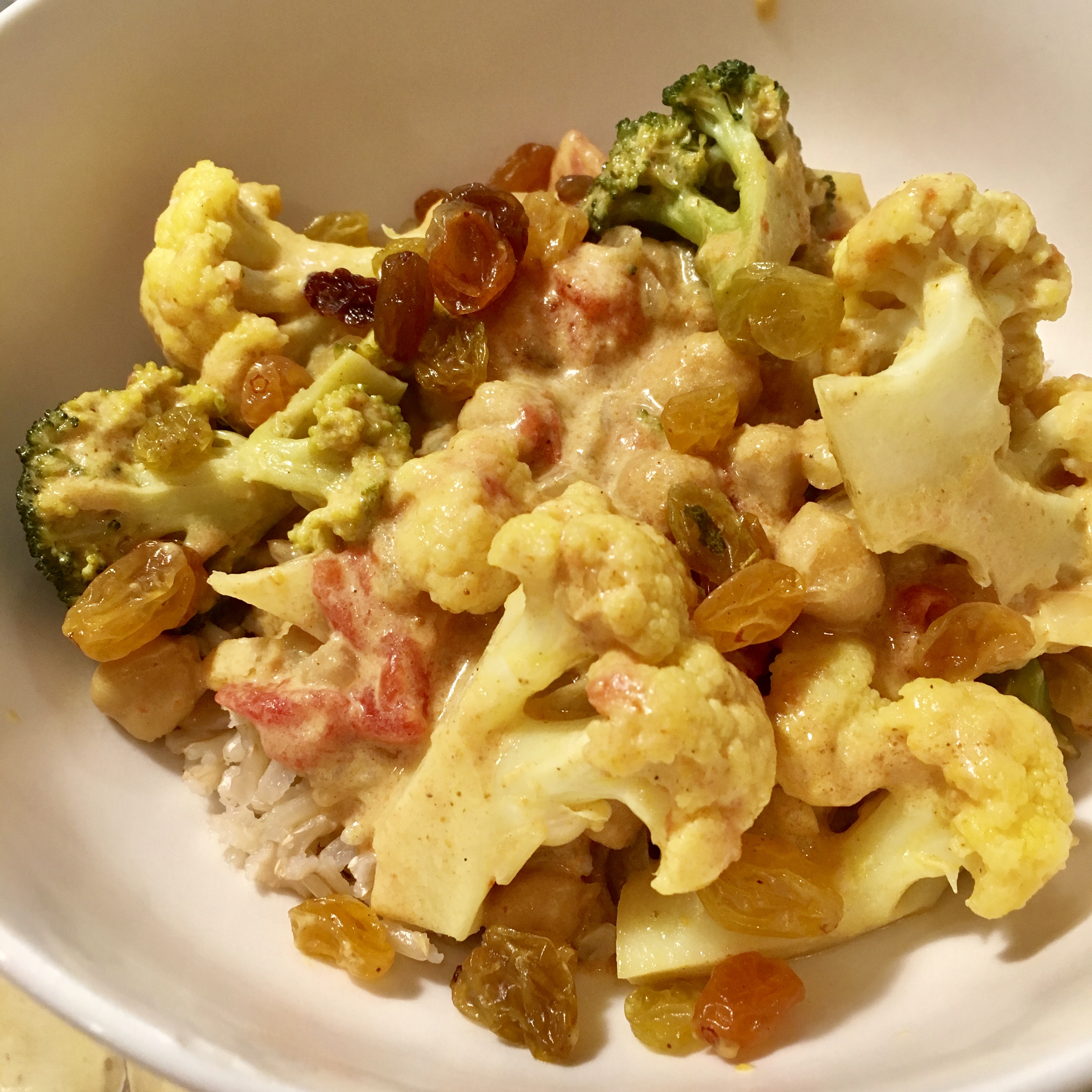 Cauliflower, Broccoli and Chickpea Curry