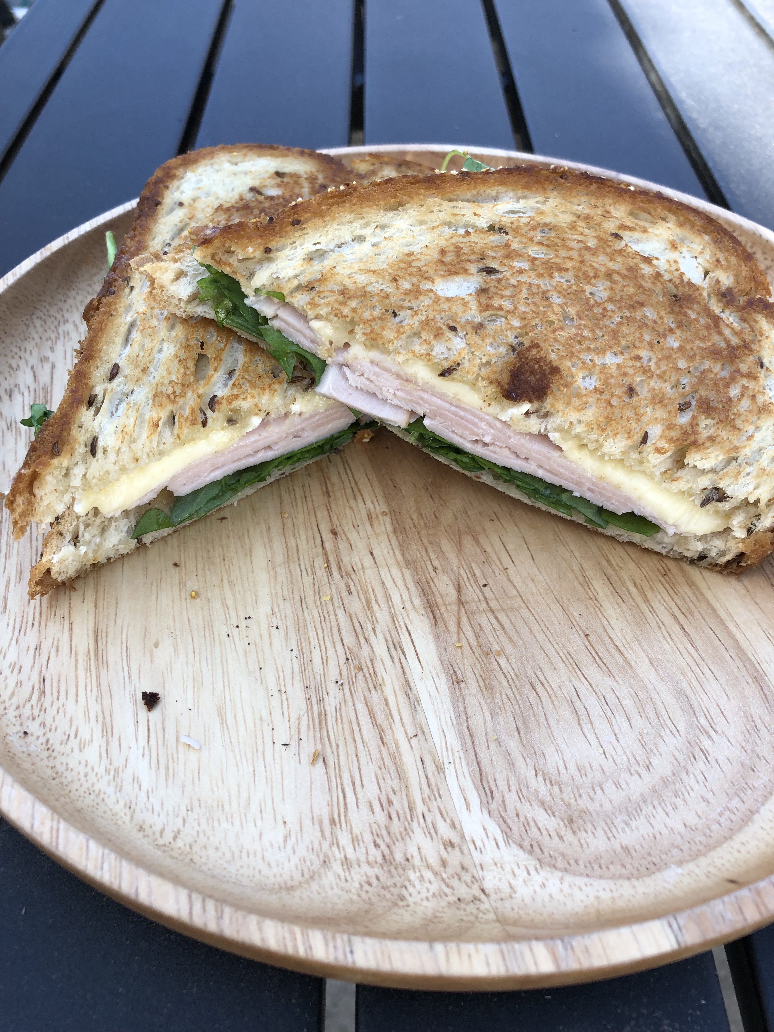 Grilled Turkey, Brie, and Apple Butter Sandwich with Arugula - Blythes Blog