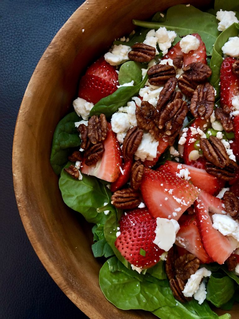 Strawberry Spinach Salad with Feta & Pecans - Blythes Blog