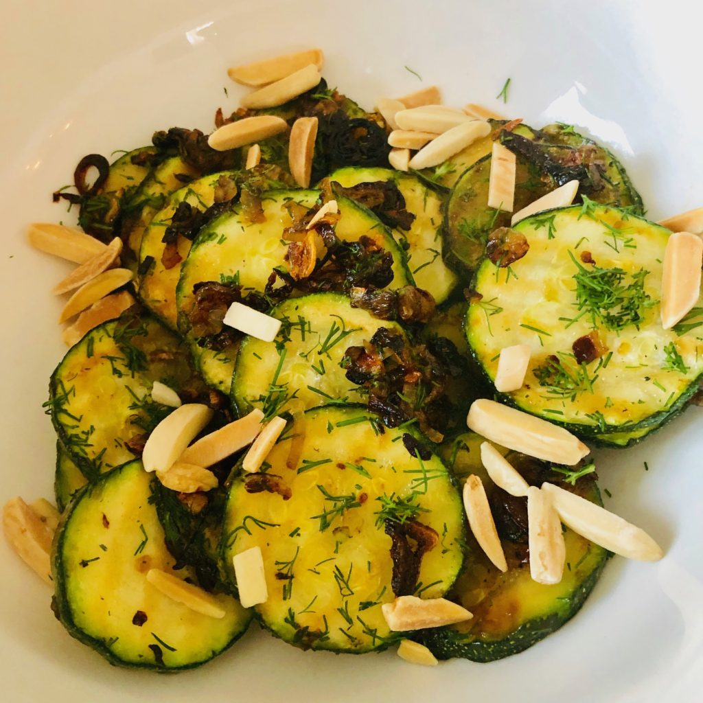 Sautéed Zucchini with Dill and Almonds - Blythes Blog