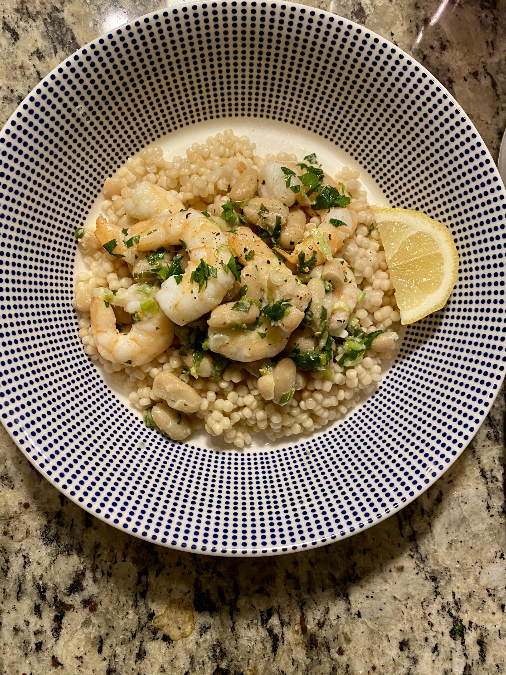 Lemony Shrimp with White Beans and Couscous - Blythes Blog