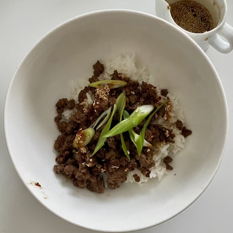 Korean Ground Beef and Rice Bowls