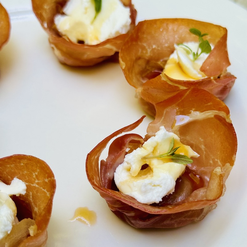 Prosciutto Cups with Goat Cheese - Blythes Blog