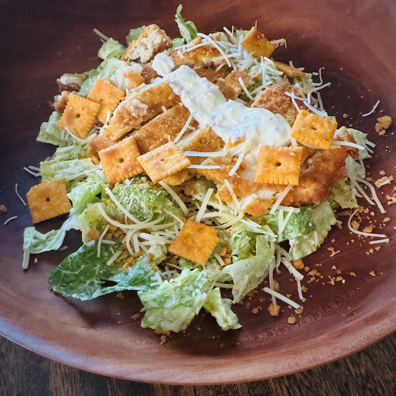 Cheez-It Cracker Chicken Caesar Salad - Blythes Blog